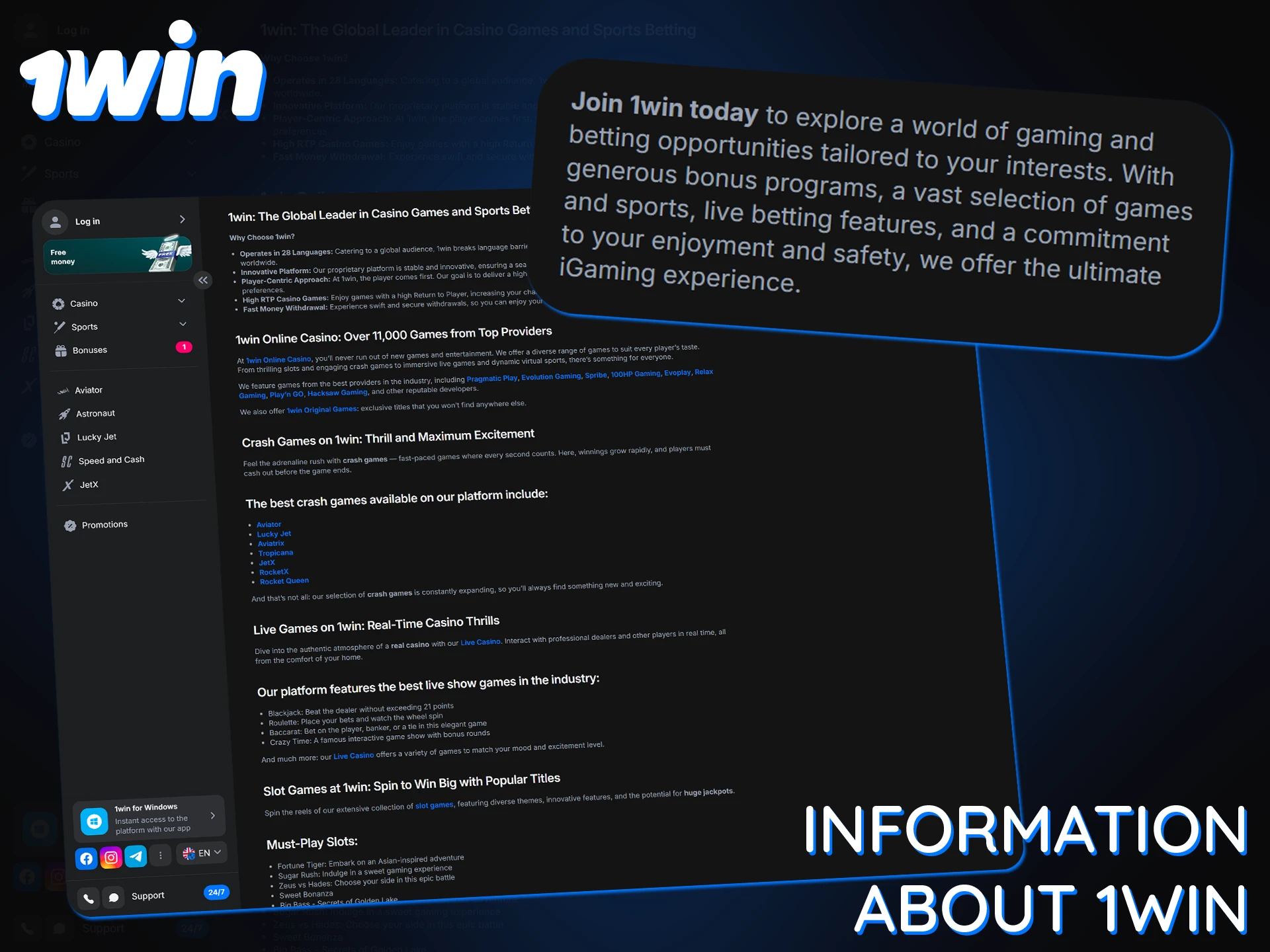 1Win has offered legal sports betting and casino games.