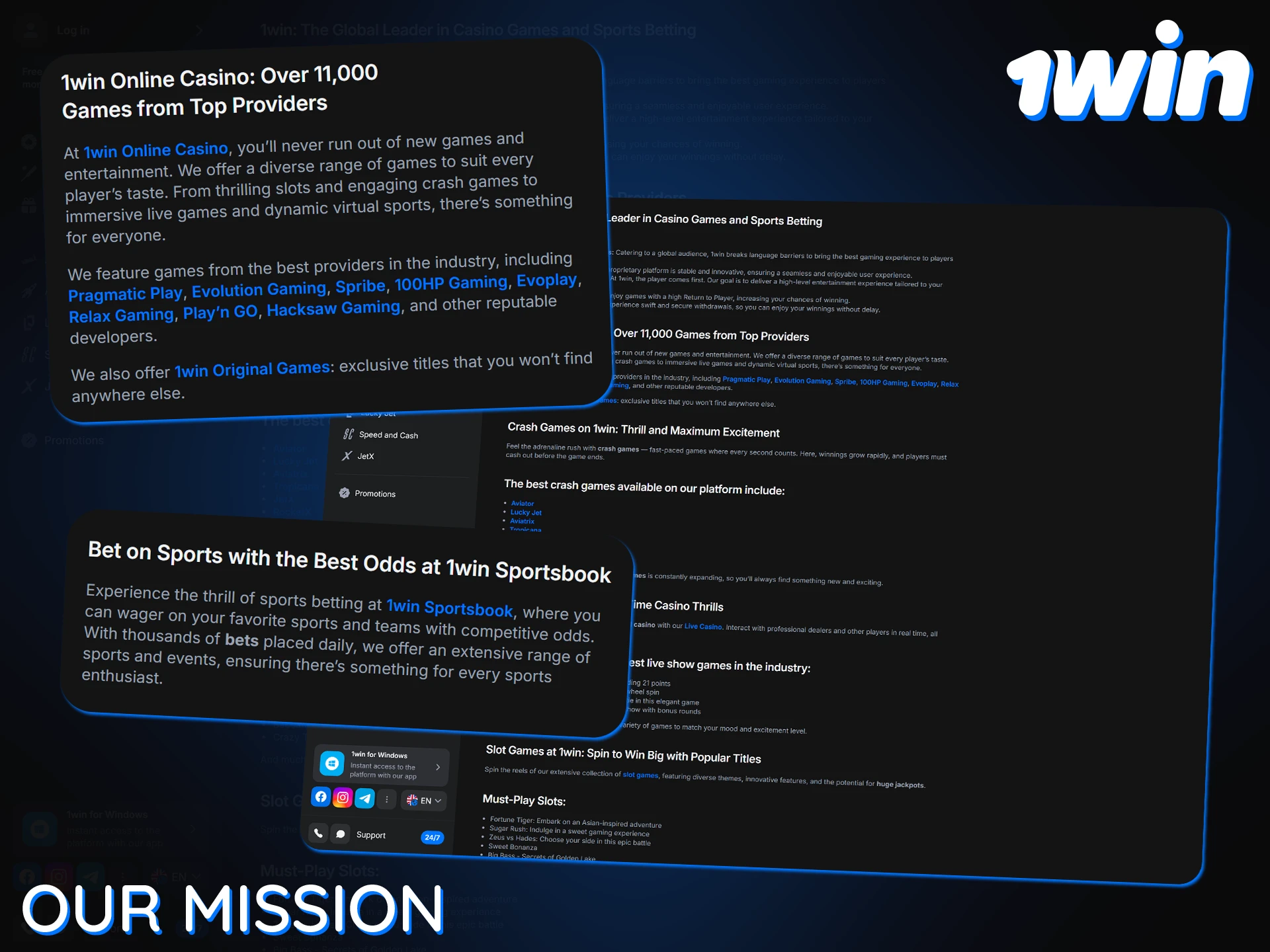 1Win offers a safe and enjoyable betting and casino experience.