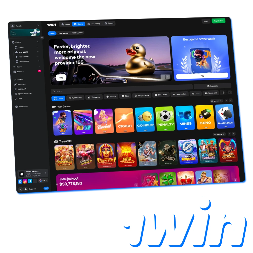 Enjoy a wide selection of games at 1Win casino.