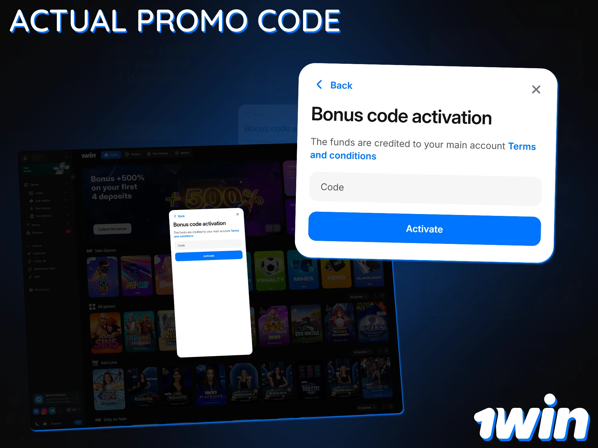 Using the 1Win promo code gives players a welcome bonus.
