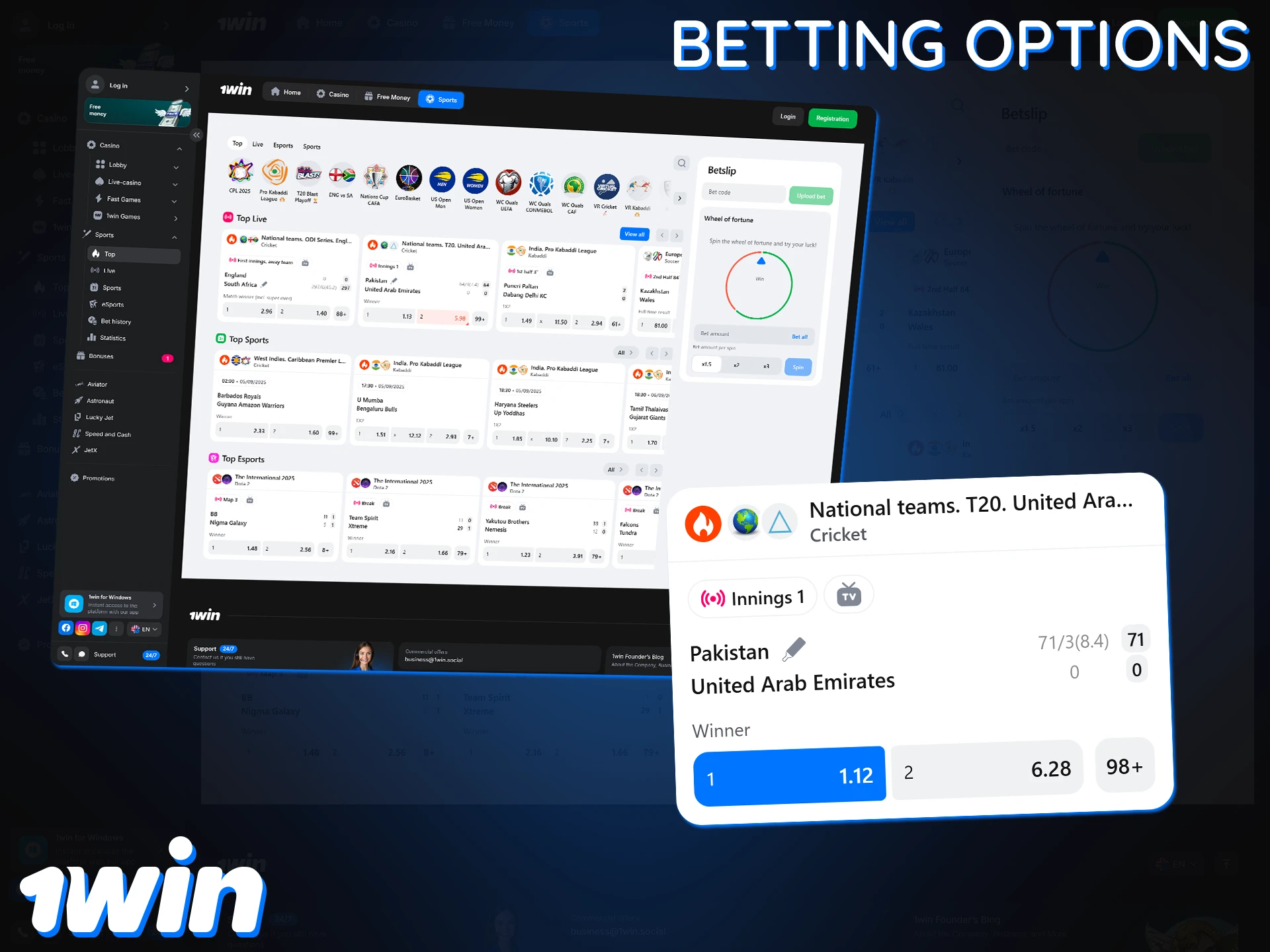 1Win offers diverse sports betting options.
