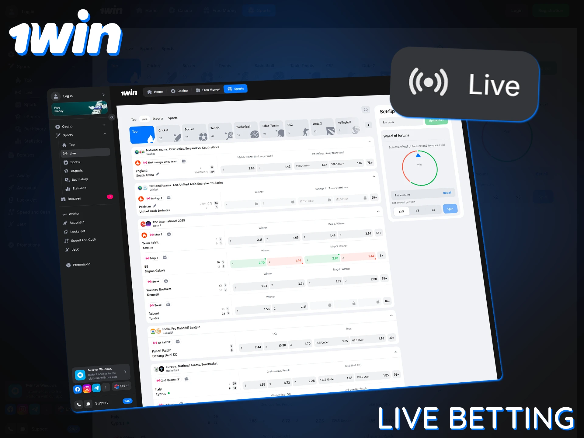 1Win live betting offers instant odds and live streams for an exciting experience.
