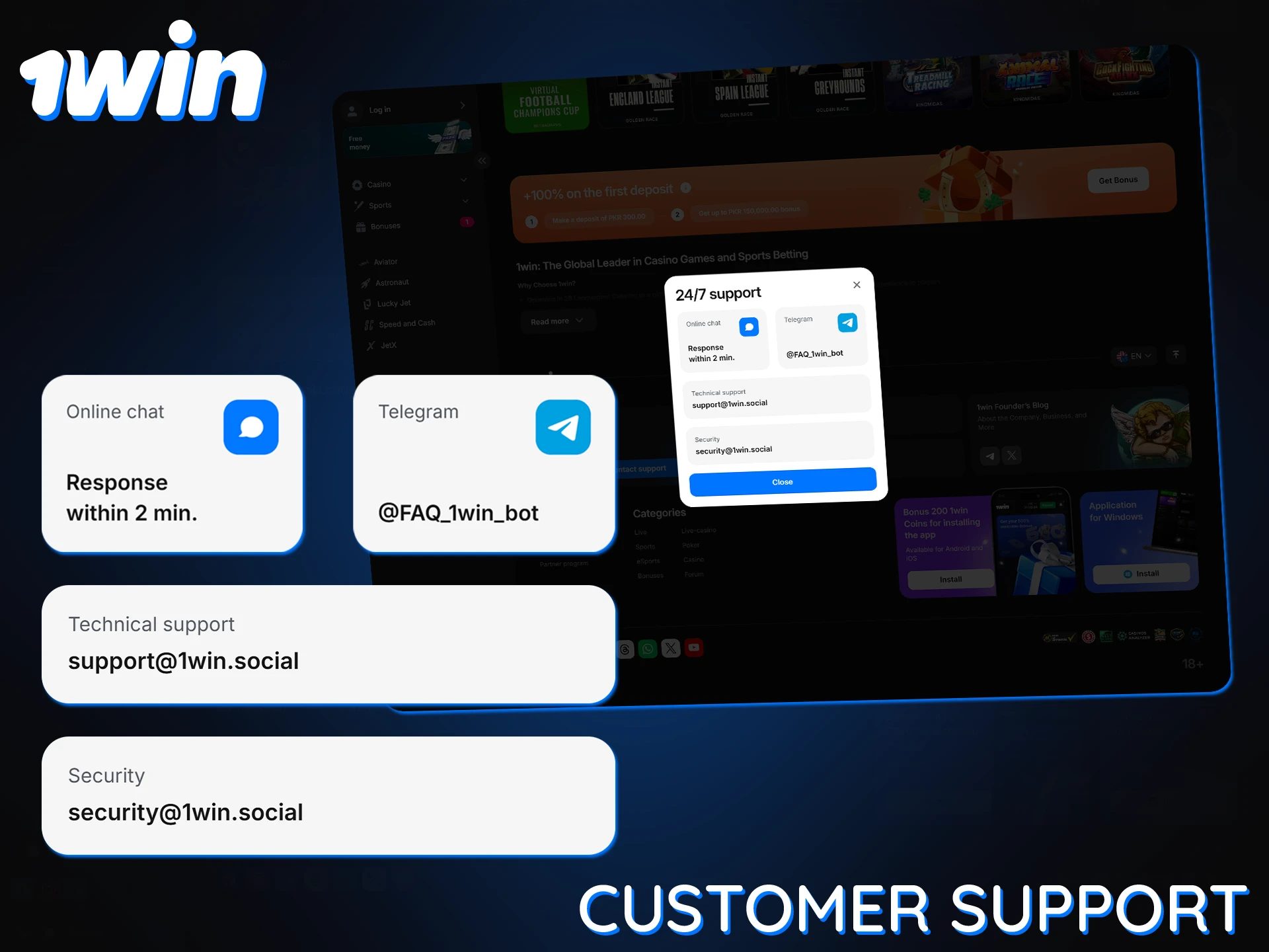 The 1Win support service is available around the clock to assist you with registration issues.