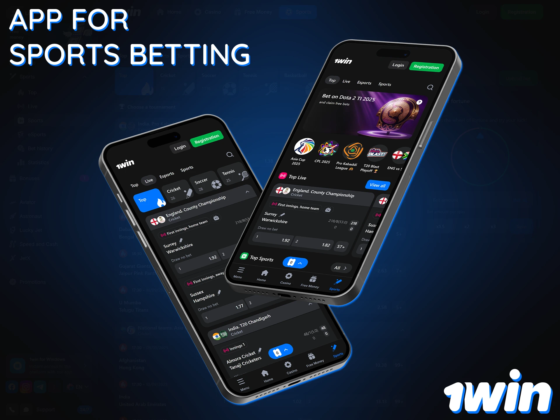 Place bets on sports directly in the 1Win mobile app for Android and iOS.