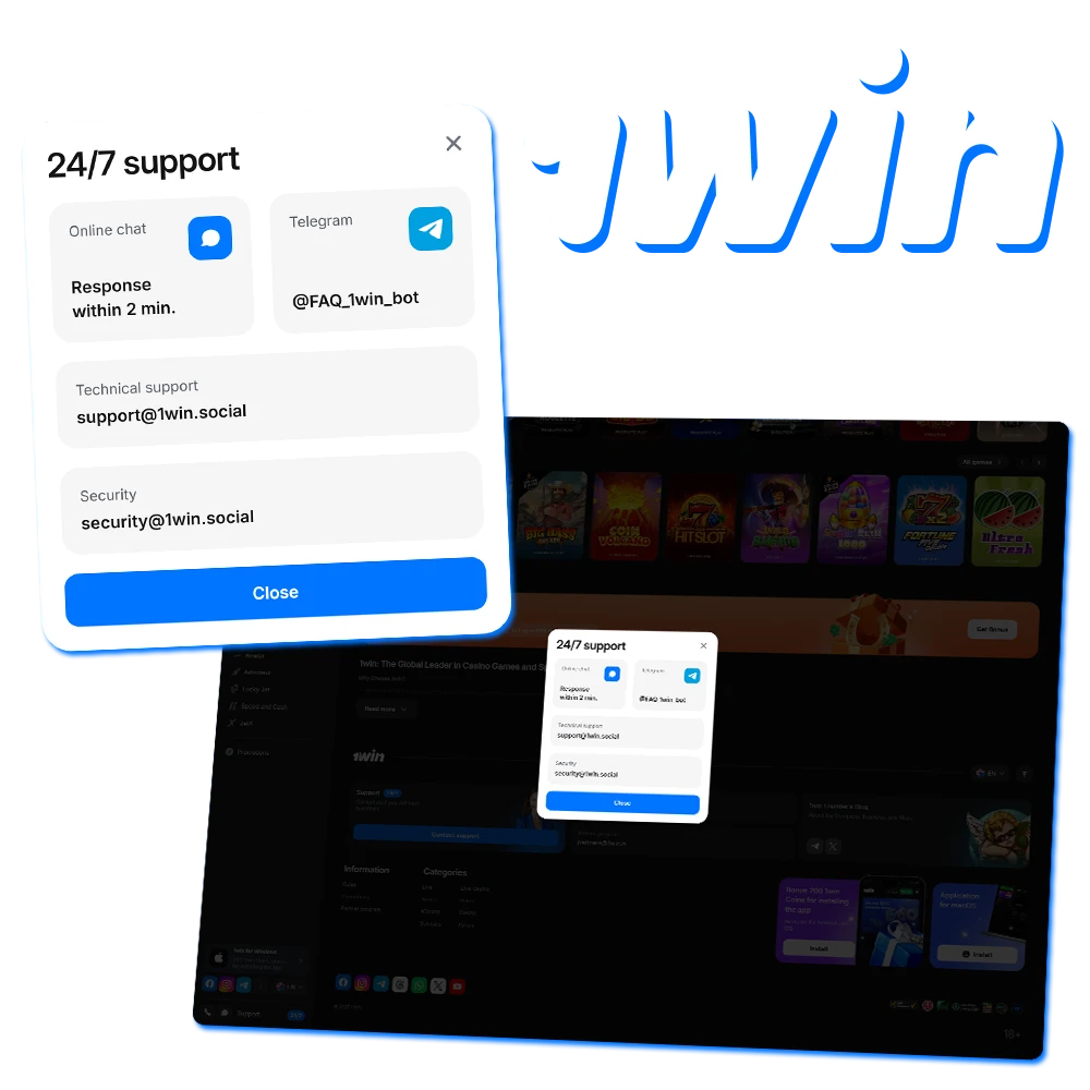 Contact 1Win support team using your preferred method to resolve any issues.