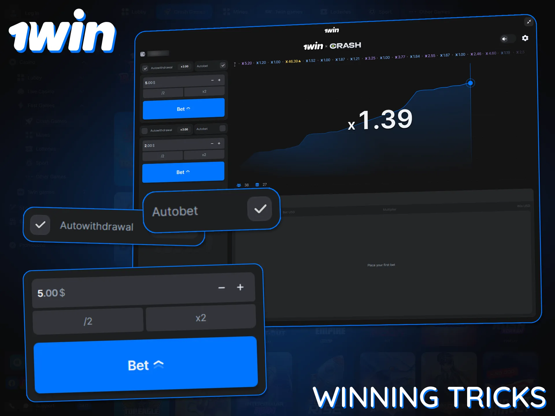 Learn these strategies to increase your chances of winning at 1win Crash.