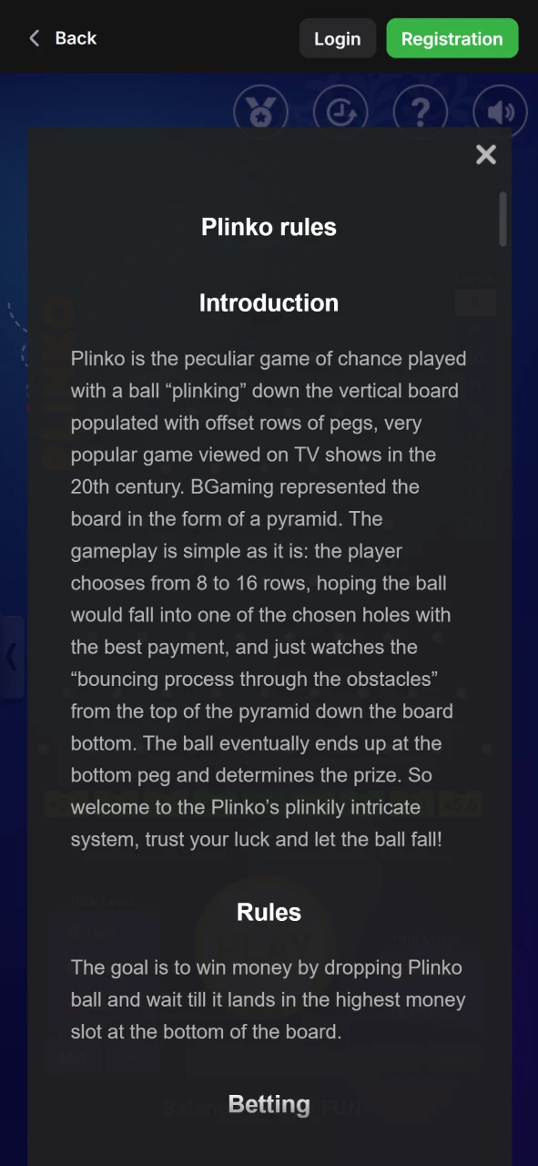 Explore detailed game rules of Plinko on 1Win for Pakistan players.