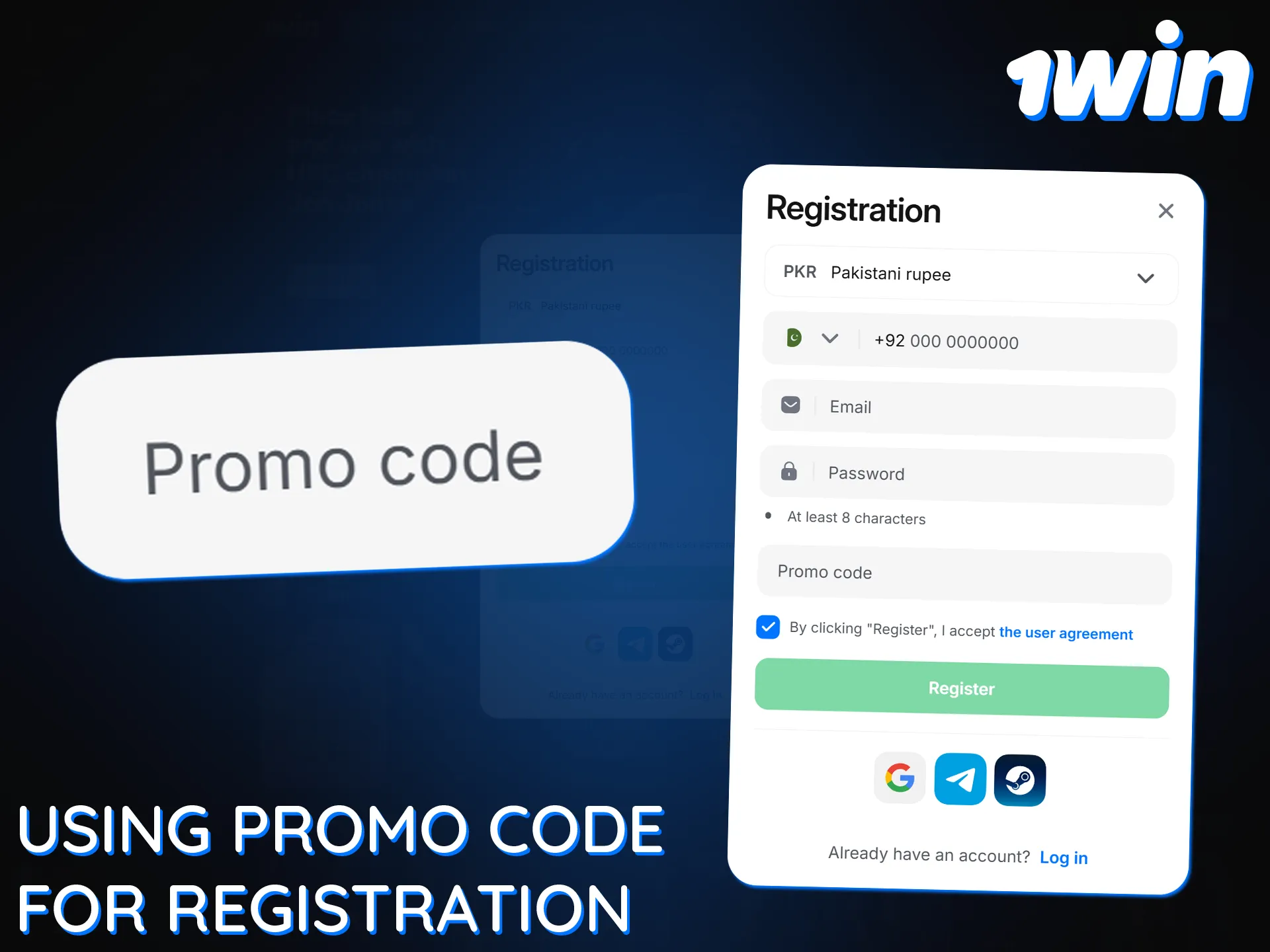 Enter the promo code when registering your 1win account and receive your bonuses.