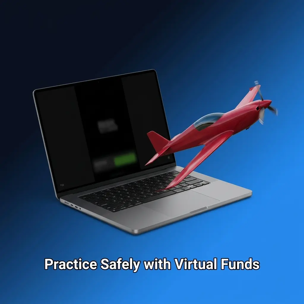 1win Aviator demo screen showing risk-free practice with virtual funds to test betting strategies safely.